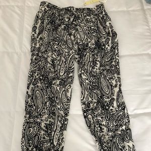Black and cream jogger pants